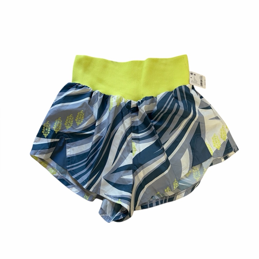 Free People Carpe Diem Printed Shorts,Neon Yellow multi colored, Large, NWT - Picture 4 of 7
